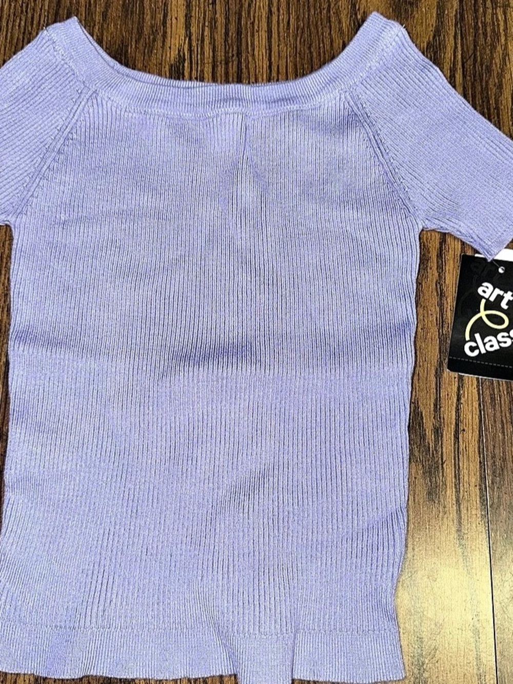 art class Short Sleeve Ribbed Top in Purple Girls XL (14/16) NWT